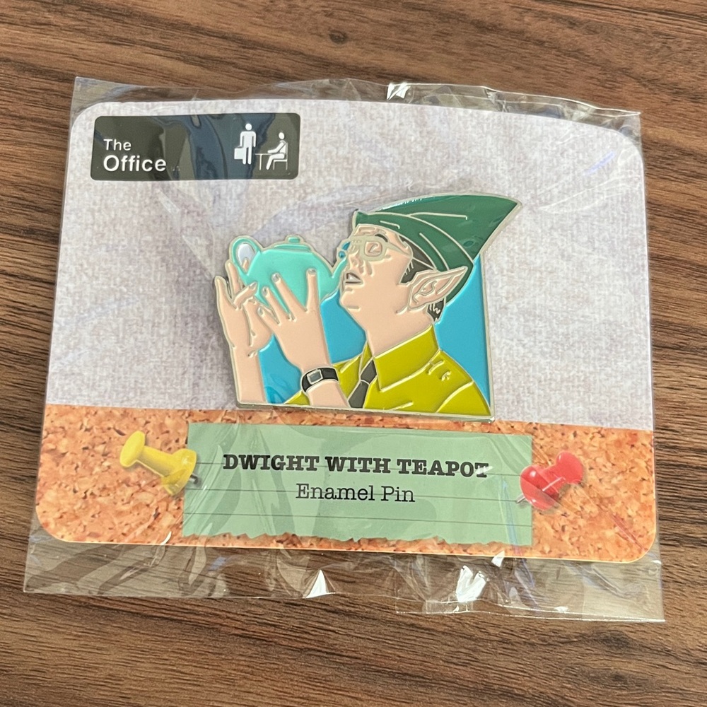 Dwight Schrute with Teapot pin.